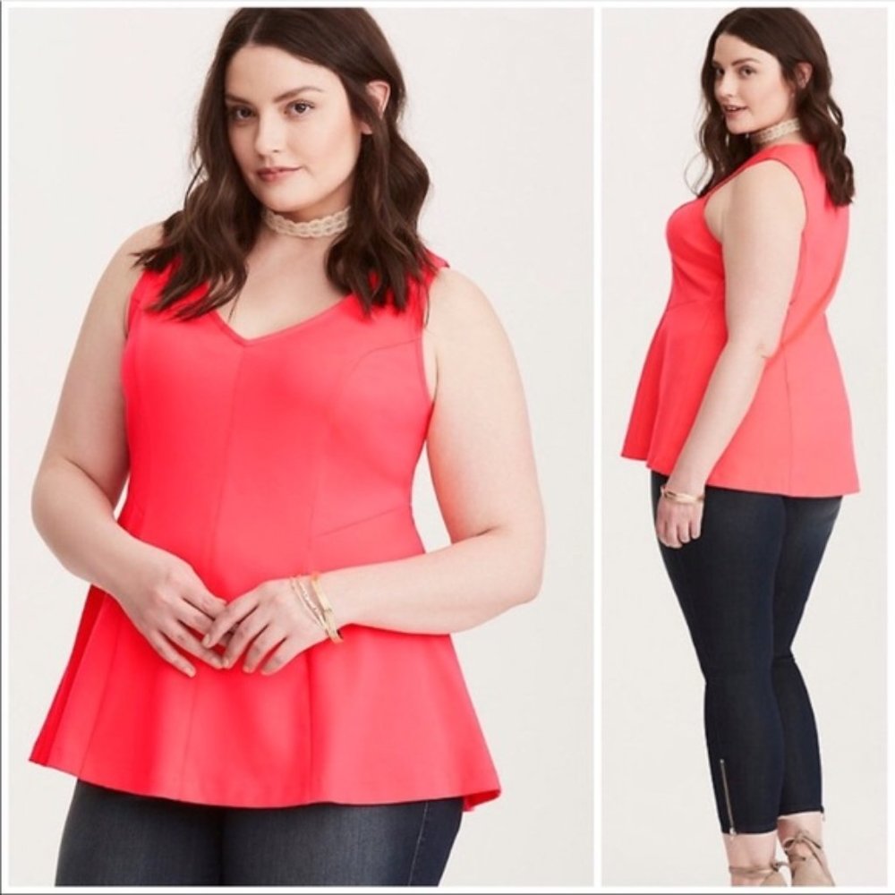 Torrid- Never worn- Coral Peplum top